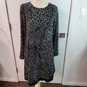 Lisa Bayne Animal Print Knit Dress Size S